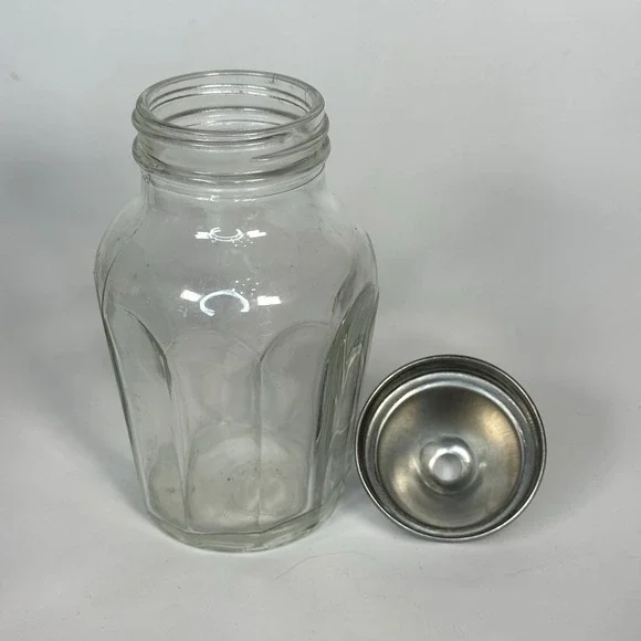 Chicago Glass Vintage Single Hole Sugar/Powder Creamer Shaker Aluminum Lid - Picture 5 of 6